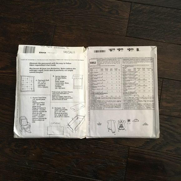 McCall’s Sewing Patterns for Babies #6916 & #5952  2 Patterns count as 1 - Picture 2 of 2